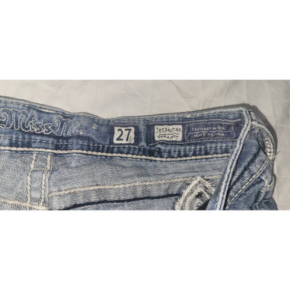 Miss Me Womens Size 27 Distressed Embellished 5 Pocket Light Wash Jeans SEE DESC - Picture 11 of 11